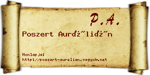 Poszert Aurélián névjegykártya
